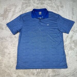 Callaway Opti Dri Mens Large Blue Polo Shirt Stretch Moisture Wicking Golf Sport